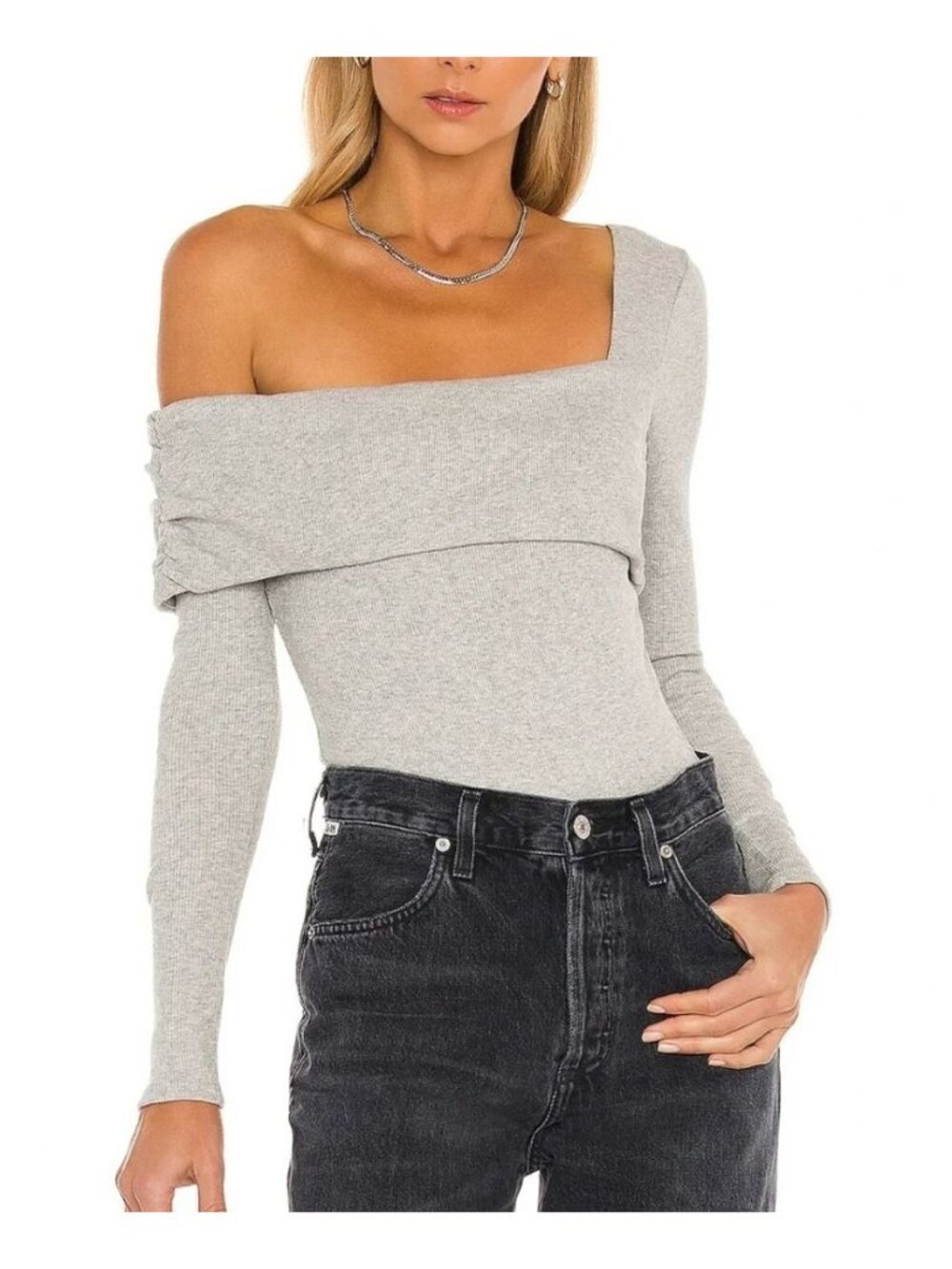 LOVERS AND FRIENDS florence knit bodysuit in heather gray size S